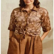 Chemise demi Manches Motif Floral avec Short