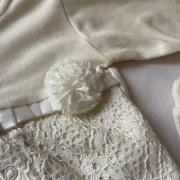 ENSEMBLE FLEURI 3 PIECES NAISSANCE-BAPTEME