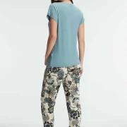 Ensemble Pyjama en Tulle Transparent, Motifs Floraux