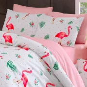 Parure de Lit simple Polycoton FLAMINGO