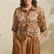 Chemise demi Manches Motif Floral avec Short